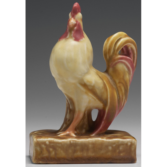 Appraisal: Nice Rookwood paperweight designed by William McDonald rooster in a