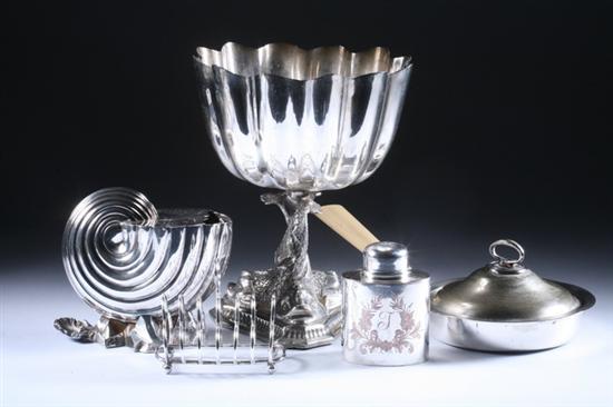 Appraisal: FIVE PIECES ENGLISH AND AMERICAN SILVER PLATE th- th century