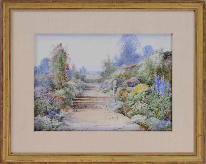 Appraisal: THERESA SYLVESTER STANNARD - THE GARDEN WALK Watercolor on paper