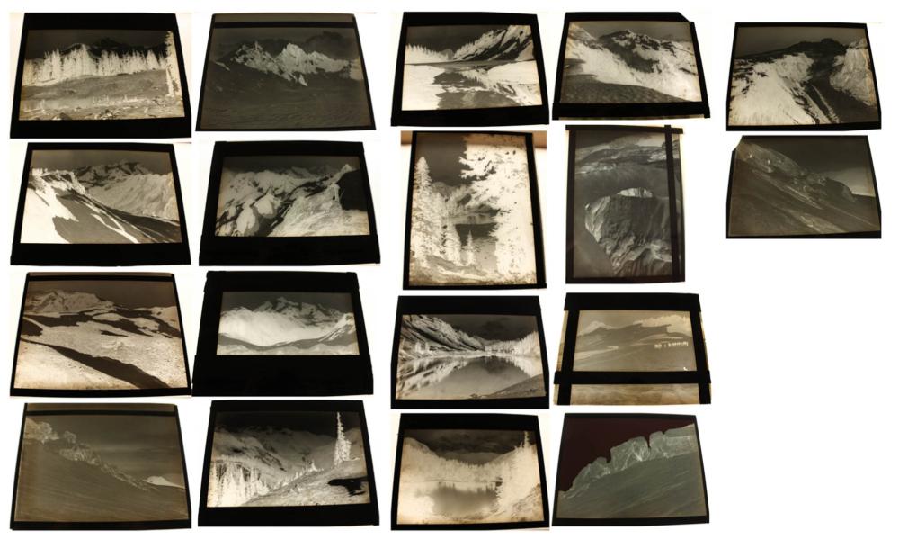 Appraisal: EIGHTEEN PHOTOGRAPHIC GLASS NEGATIVES featuring Mount Baker Washington and surrounding