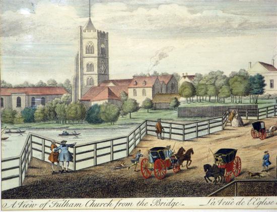 Appraisal: th Century coloured engraving 'A View of Fulham Church from