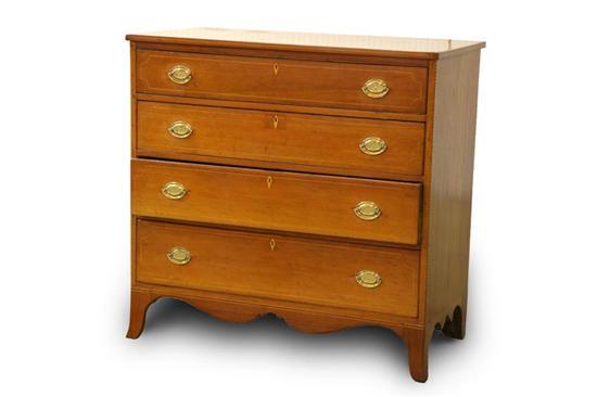 Appraisal: INLAID HEPPLEWHITE CHEST OF DRAWERS Possibly Ohio - cherry and