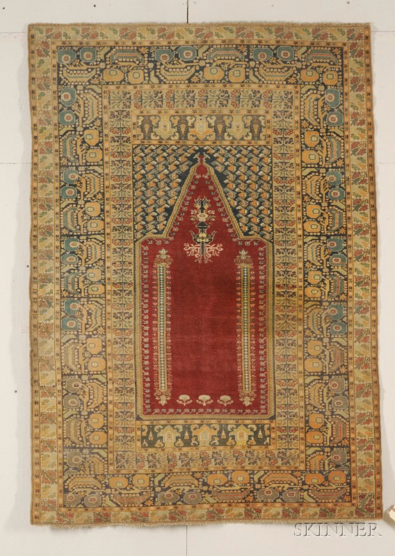 Appraisal: Ghiordes Prayer Rug West Anatolia second half th century even