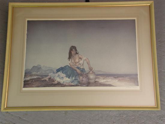 Appraisal: After Sir William Russell Flint - 'Sarah' reproduction coloured print