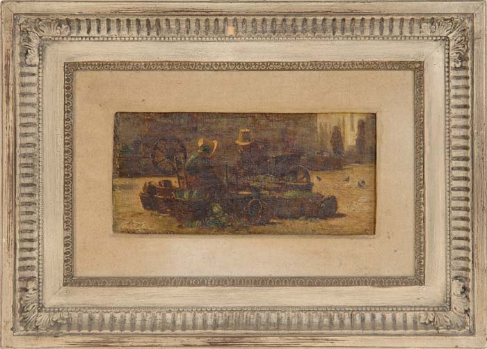 Appraisal: J H DeVRIES Dutch th Century FARMERS MARKET Oil on