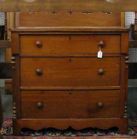 Appraisal: Late Victorian Ash Three Drawer Washstand with wood pulls