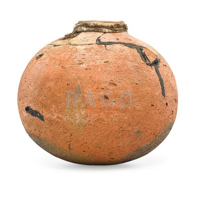 Appraisal: RICK DILLINGHAM - Raku-fired clay vessel with applied elements Santa