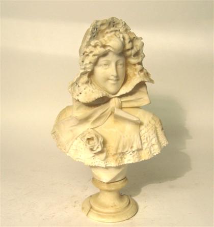 Appraisal: Continental marble bust late th century Depicting a maiden with