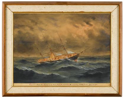 Appraisal: American School th centuryportrait of the confederate blockade runner florida