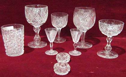 Appraisal: Fifty eight piece group of brightly cut glass table stemware