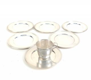 Appraisal: Sterling Silver Bread Plates and Cup plates marked Tiffany Co