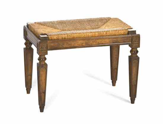 Appraisal: A Louis XVI Provincial Style Tabouret having a rectangular woven