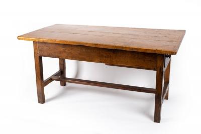 Appraisal: A th Century farmhouse table the planked sycamore top on