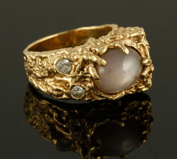 Appraisal: - Men's K Star Sapphire Ring Men's K gold star