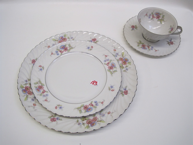 Appraisal: BAVARIAN JAEGER CO CHINA SET pieces in the Minuet pattern