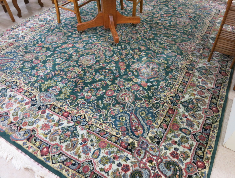 Appraisal: HAND KNOTTED ORIENTAL CARPET Indo-Persian Kerman featuring an overall floral