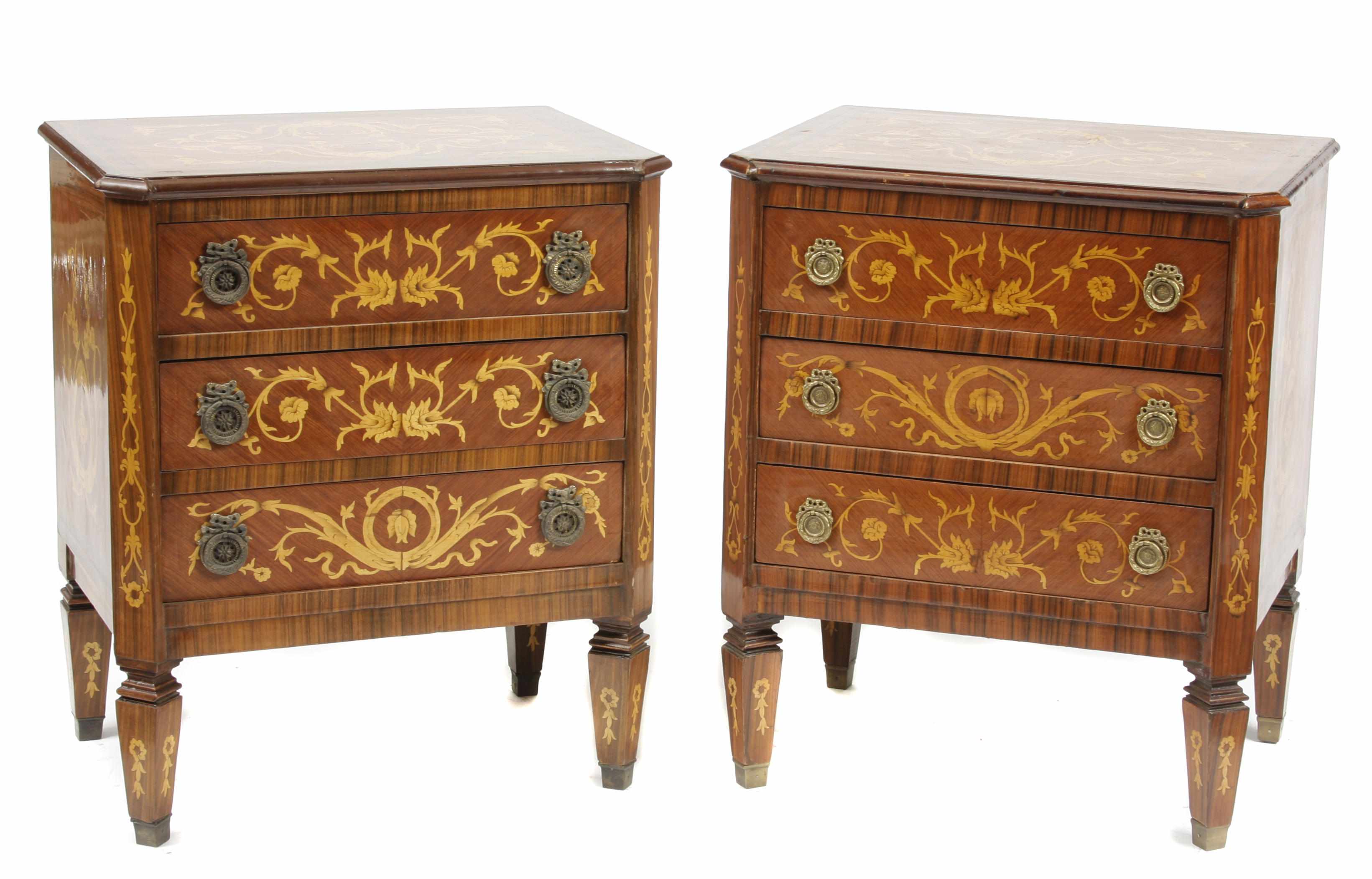 Appraisal: A pair of Italian Neoclassical style paint decorated commodini height