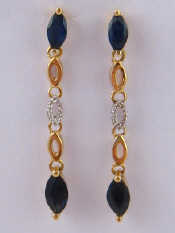 Appraisal: A pair of yellow metal tests carat gold sapphire earrings