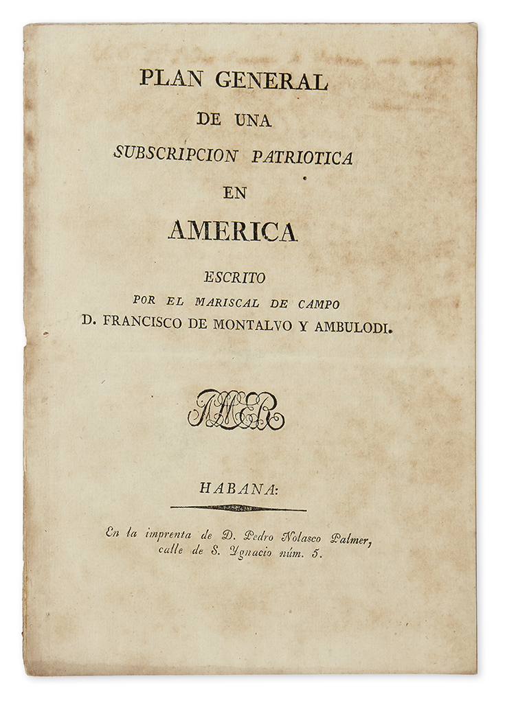 Appraisal: CUBA Montalvo y Ambulodi Francisco de Plan general de una