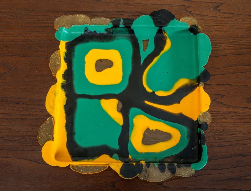 Appraisal: GAETANO PESCE FOR FISH DESIGN RESIN SQUARE TRAY Marked x