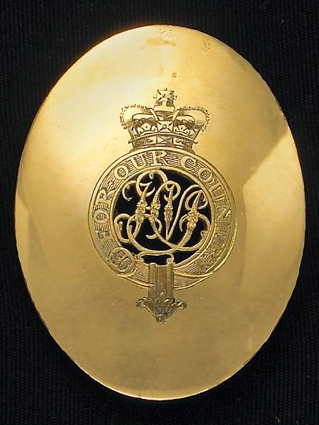 Appraisal: A Victorian officer's gilt metal crossbelt plate for the Hampshire