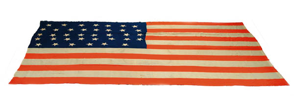 Appraisal: STAR AMERICAN FLAG x Wool blended material with hand-sewn cotton