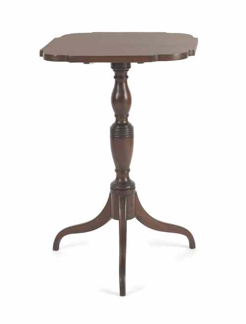 Appraisal: Federal cherry tilt top candlestand ca h w