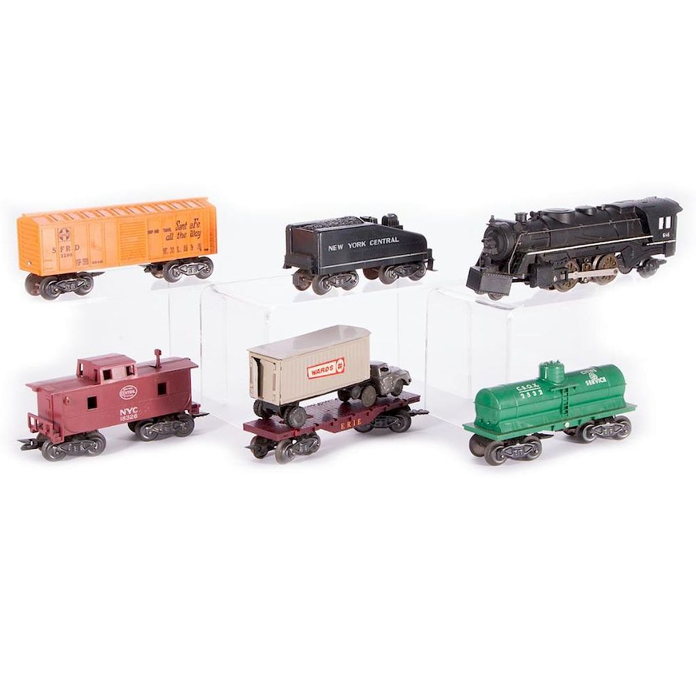 Appraisal: Marx O Gauge Smoking Steam Engine w Freight Boxed Set