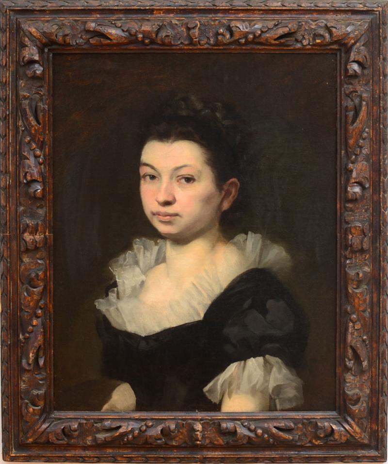 Appraisal: EUROPEAN SCHOOL PORTRAIT OF A LADY Oil on canvas unsigned