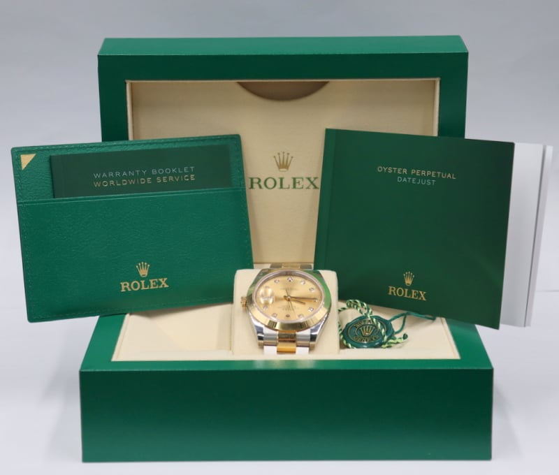 Appraisal: JEWELRY ROLEX DATEJUST ROLESOR DIAMOND DIAL W Box Papers A