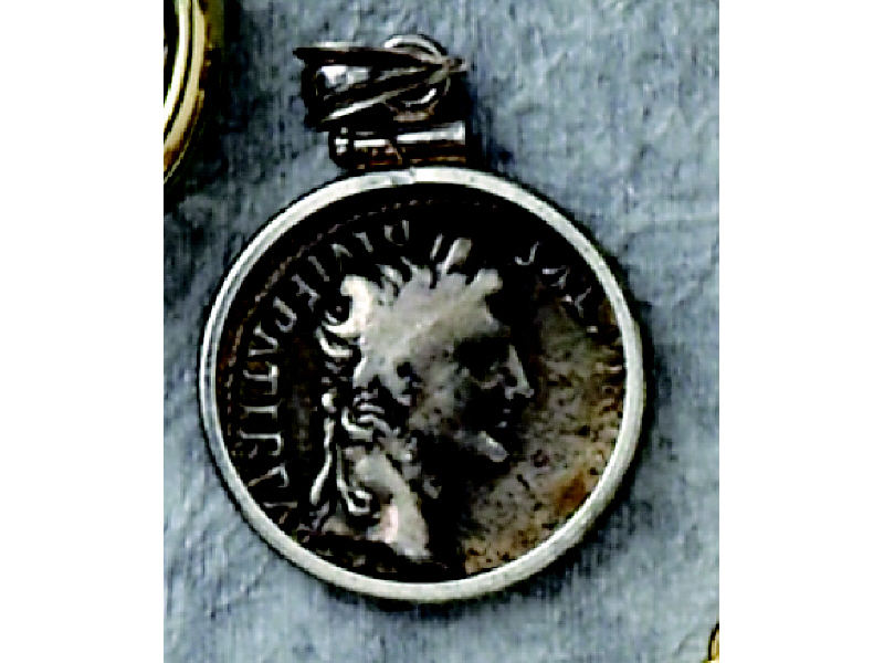 Appraisal: ROMAN COIN PENDANT Ancient Roman coin of Caesar Augustus in