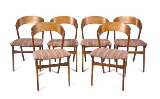 Appraisal: A Set of Six Mid-Century Side Chairs Height x width