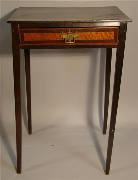 Appraisal: FEDERAL STYLE HEPPLEWHITE INLAID WORK TABLE the rectangular top above