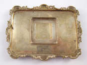 Appraisal: A hallmarked shaped rectangular silver inkstand no bottle with scrolling