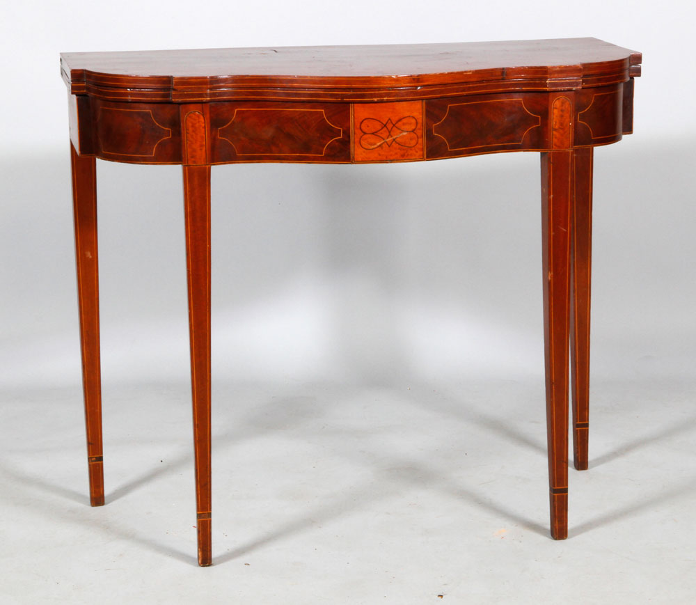 Appraisal: - Federal Mahogany Card Table Fine Federal card table inlaid