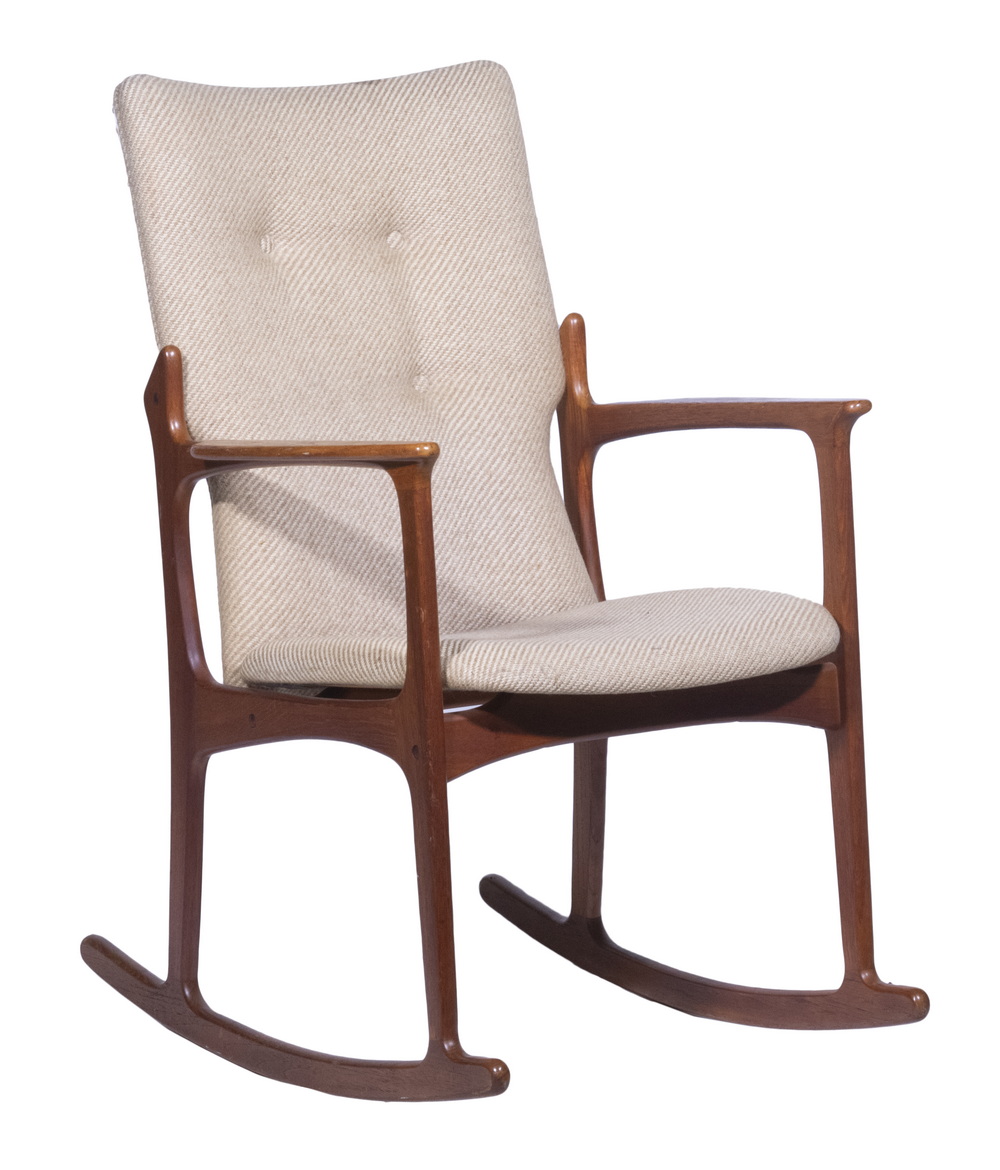 Appraisal: VAMDRUP STOLEFABRIK ROCKING CHAIR Mid- th c Danish Modern Teak