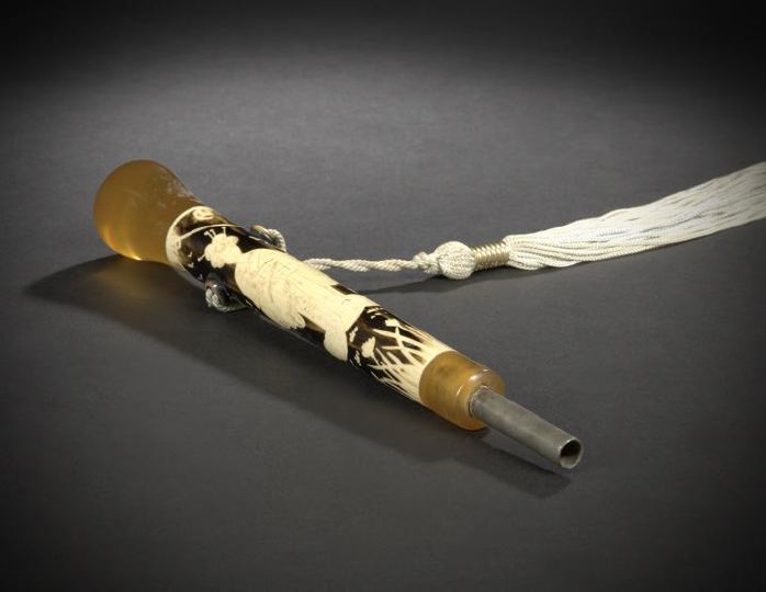 Appraisal: Unusual Japanese Ivory and Amberoid Parasol Handle fourth quarter th