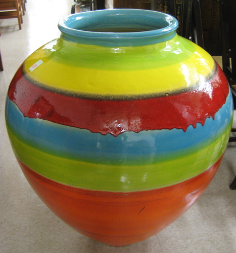 Appraisal: EXTRA LARGE CONTEMPORARY ART POTTERY FLOOR VASE the jar-form vase