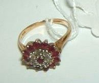 Appraisal: A ct gold diamond and ruby set ring