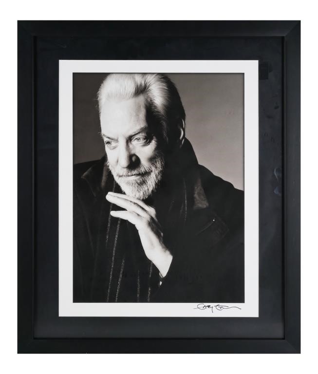 Appraisal: Silver print photograph of actor Donald Sutherland by Hollywood celebrity