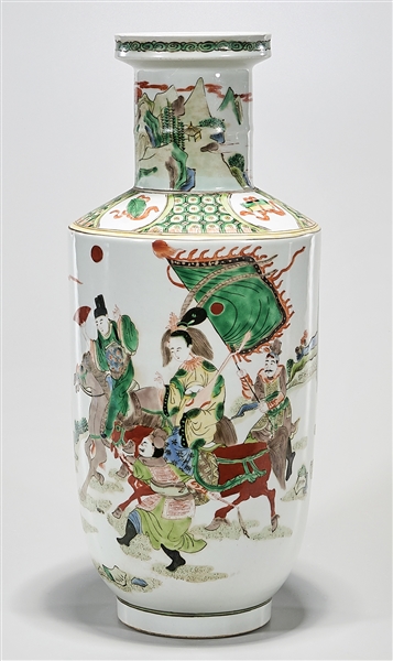 Appraisal: Chinese famille verte porcelain vase depicting various figures in landscape