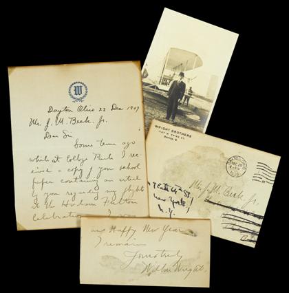 Appraisal: piece Autograph Letter Signed Wright Wilbur Dayton Ohio Dec pp