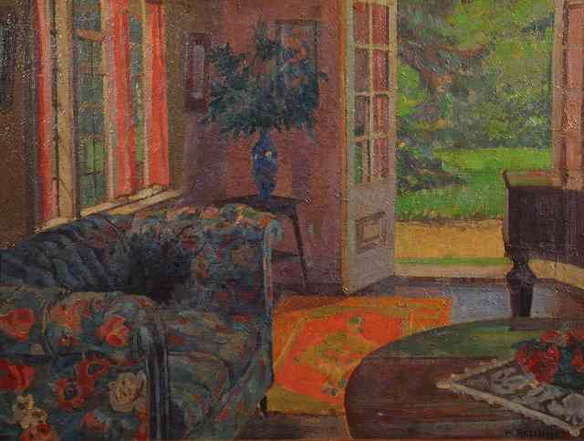 Appraisal: William Whitehead Ratcliffe British - The living room looking out