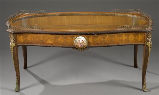 Appraisal: Louis XV style curio table with inlay th century The