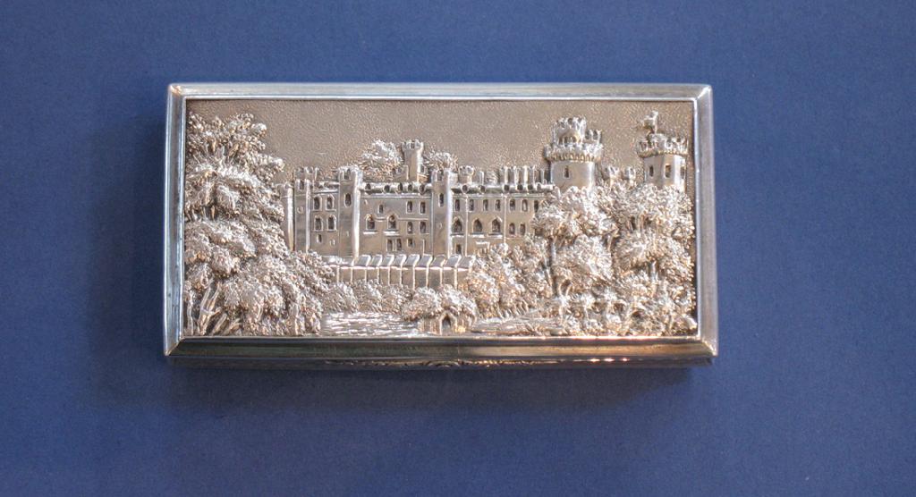 Appraisal: A VICTORIAN CASTLE TOP SNUFF BOX of rectangular form the