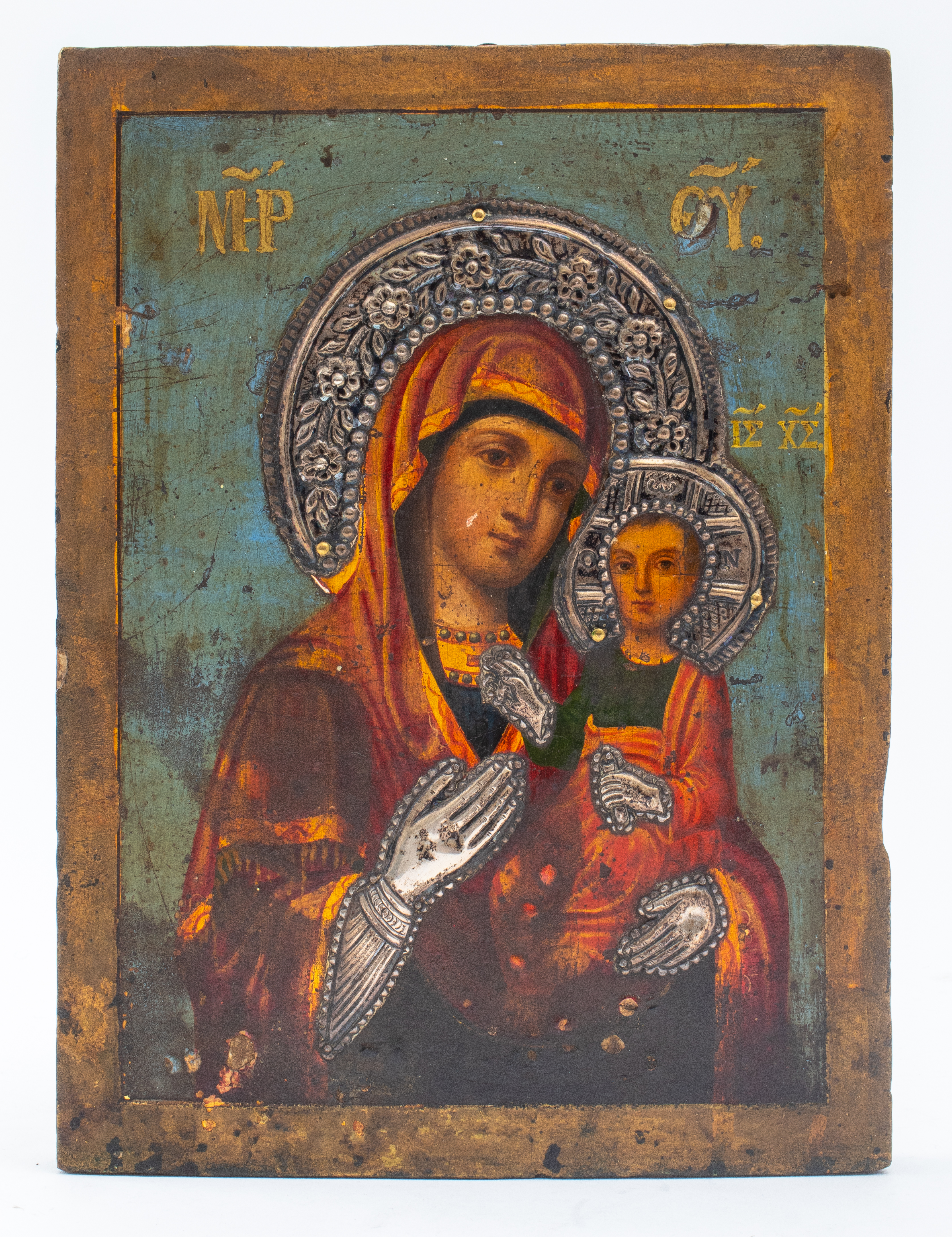 Appraisal: GREEK ICON OF THE THEOTOKOS HODEGITRIA TH C Greek Icon