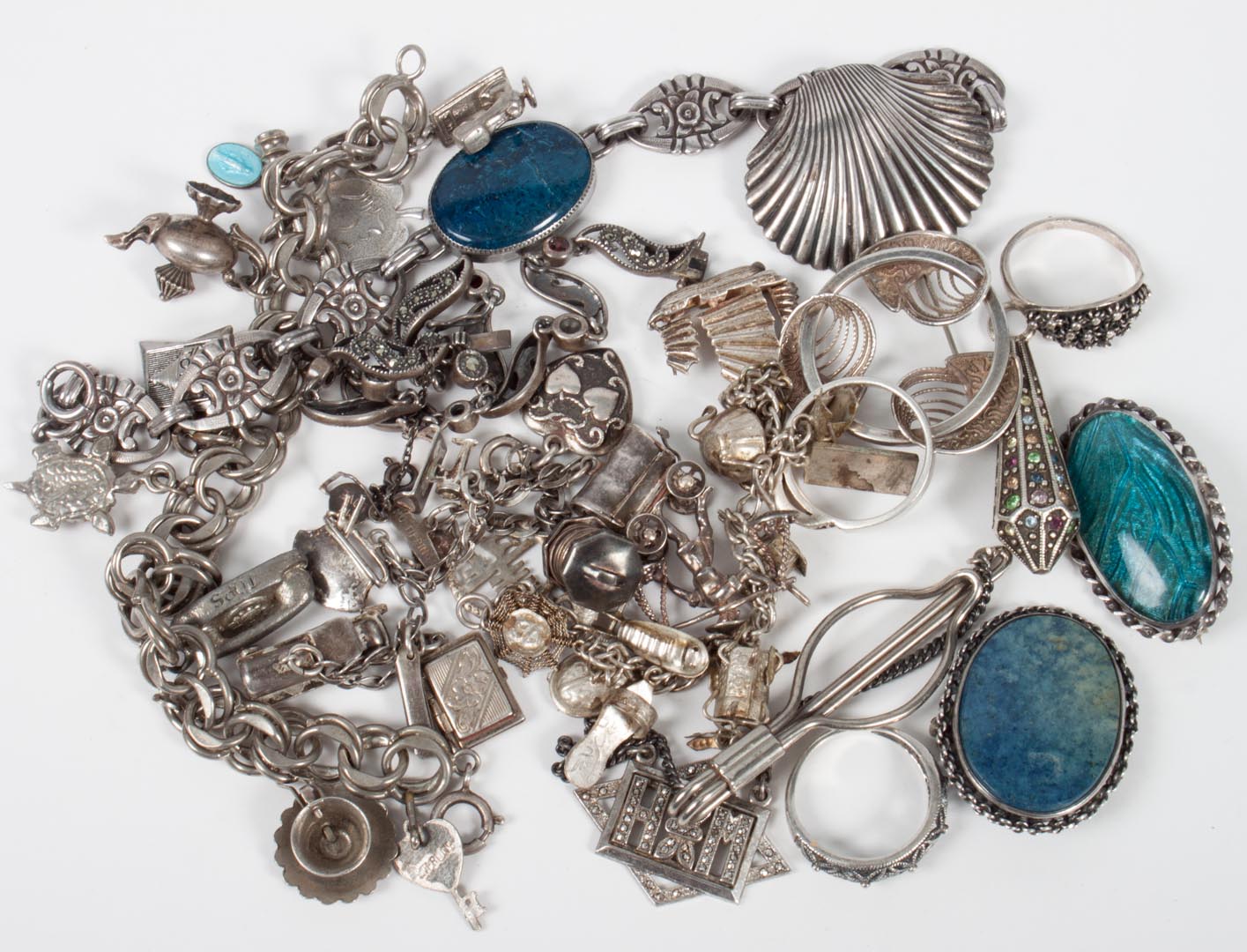 Appraisal: Group of sterling silver plated jewelry items comprising pieces some