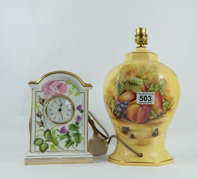 Appraisal: Aynsley Orchard gold lamp base and Spode golden jubilee anniversary