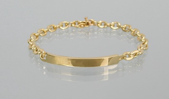 Appraisal: A Signed Cartier ID Bracelet k yellow gold chain link