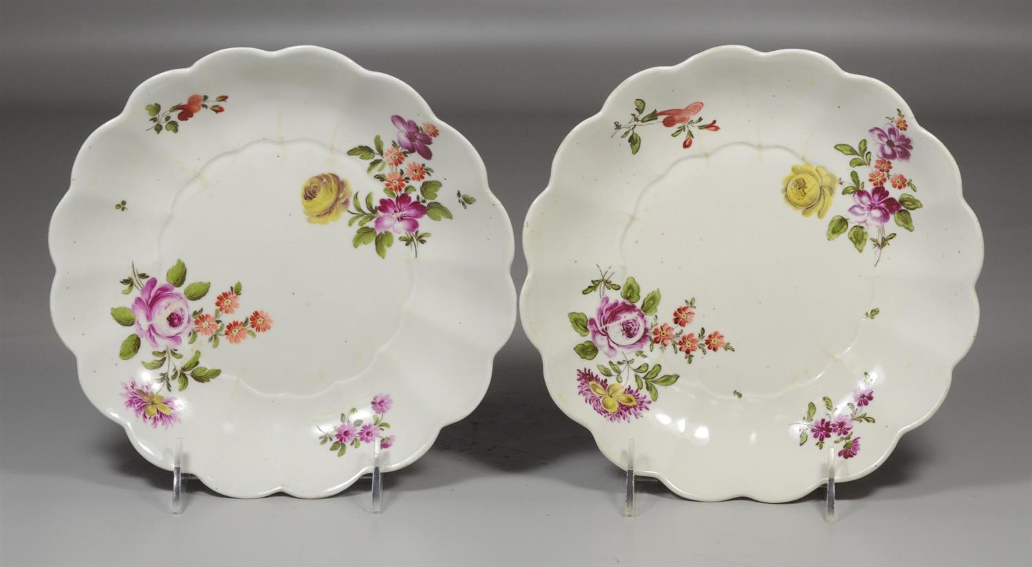 Appraisal: Pair of early Royal Vienna scalloped shallow bowls both with